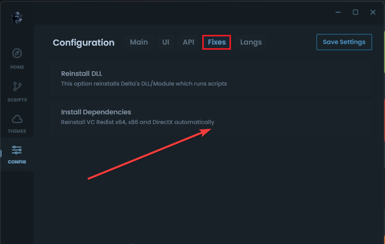 Fix Delta Doesnt Inject Press Install Dependencies inside Deltas Settings 1