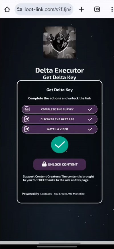 obtaining Delta Executor Key 1