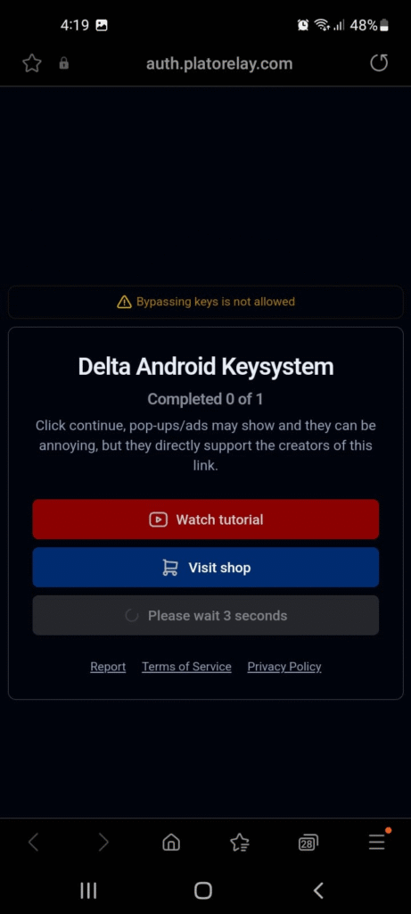 Delta Android Key system