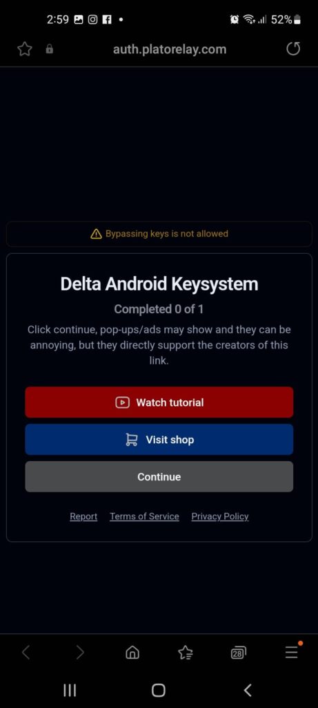 Delta Android keysystem