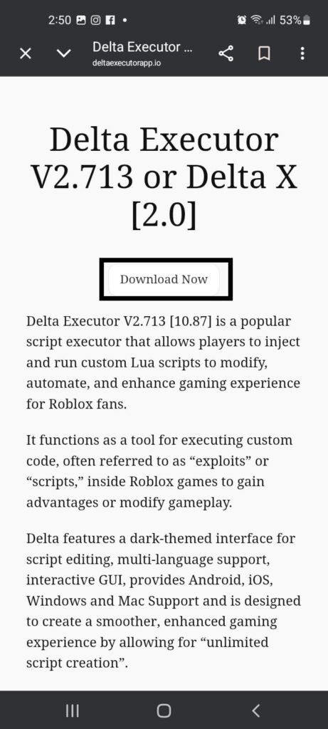 download delta executor